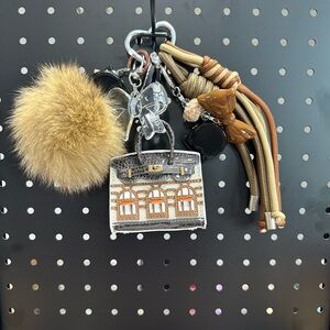 👉 Neutral Luxe DIY Bag Charm Set | Faux Croc + Fur | Exact Item